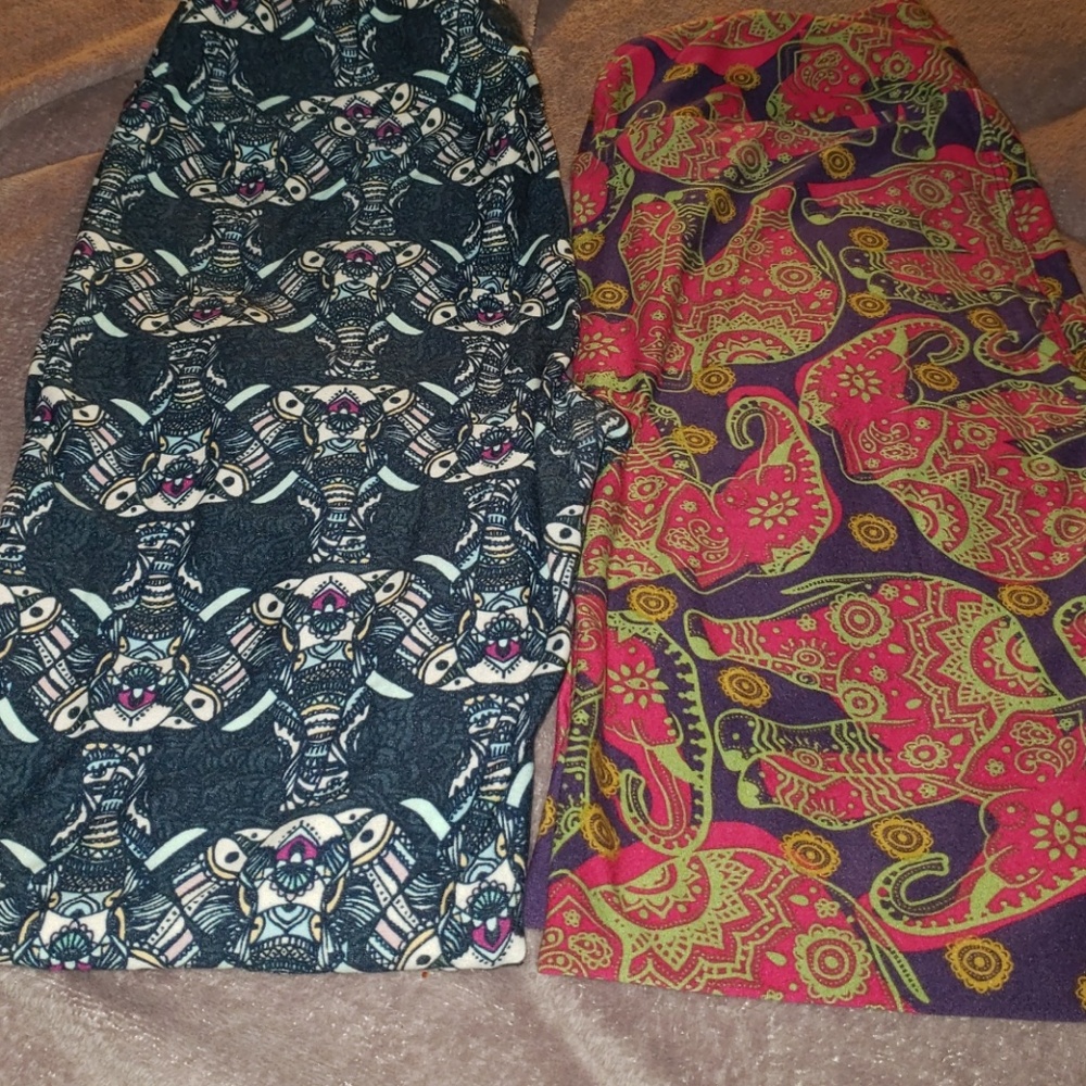 2 pack os lularoe elephant print leggings